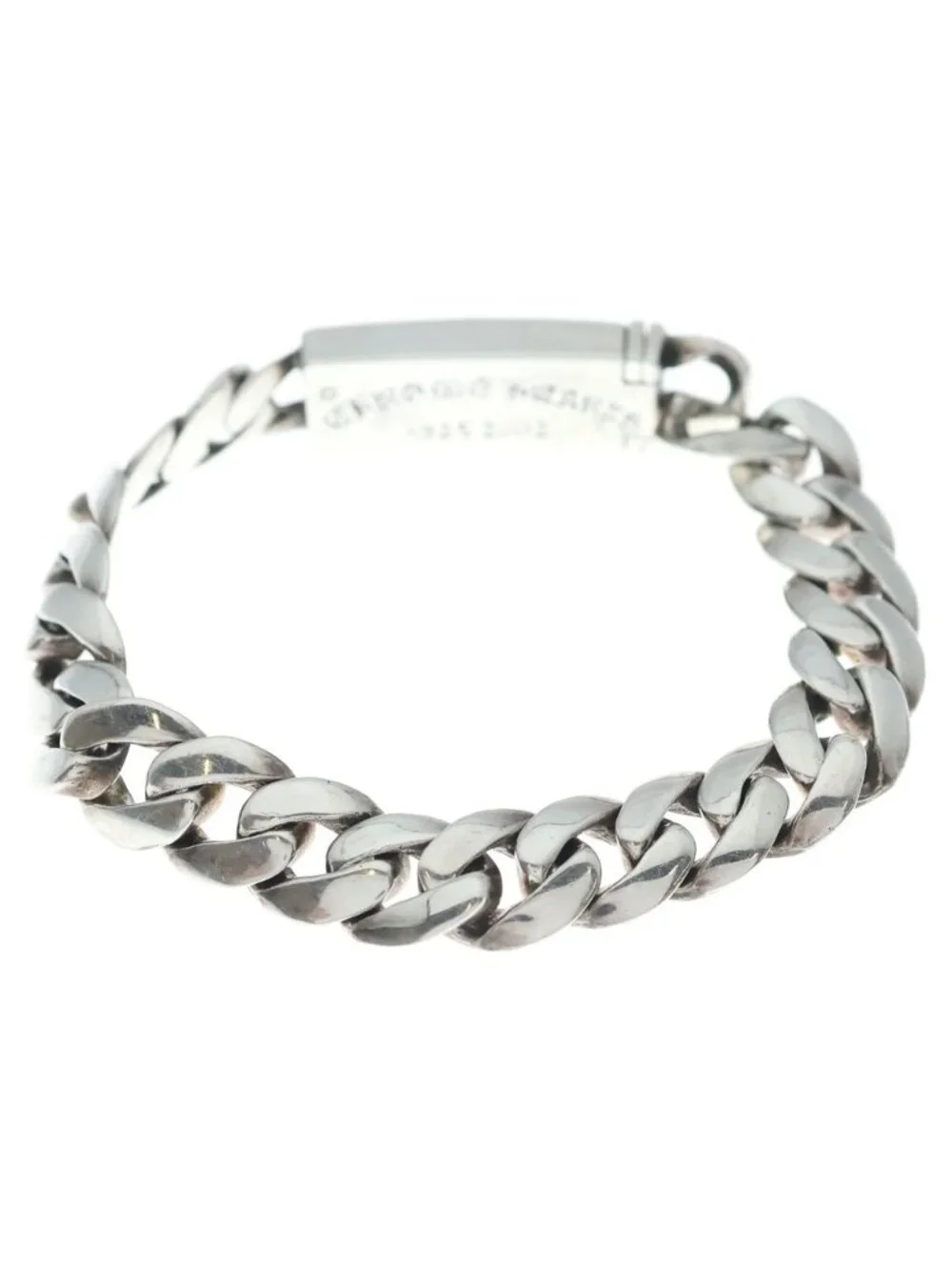 Chrome Hearts ID Bby Flrl Crs Baby ID Floral Cross Bracelet Silver